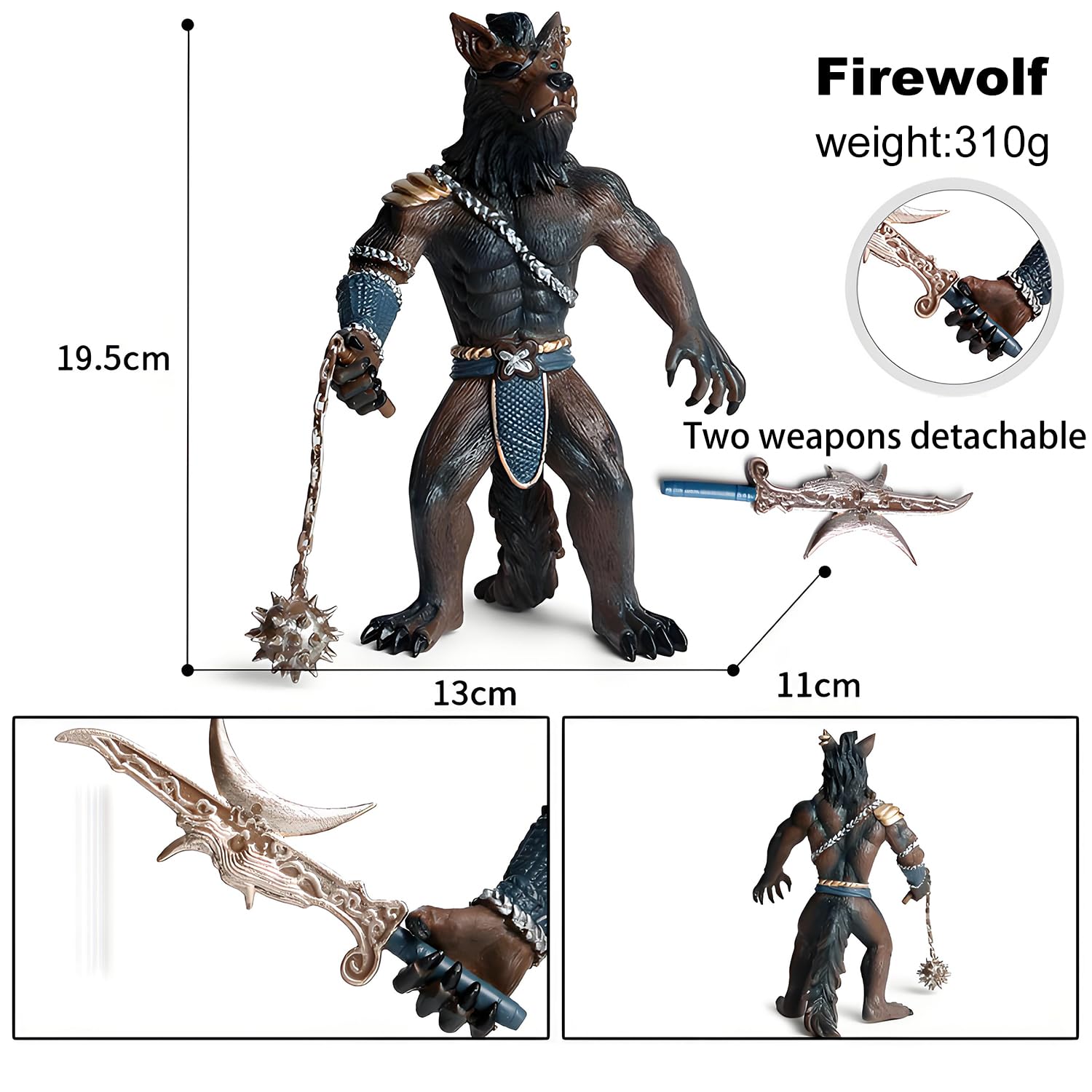 Werwolf Krieger Spielzeug, Wildtier Modellspielzeug, Mythischer Werwolf Krieger, Mythische Tiere, Handgefertigte Ornamente, Kindergeschenke