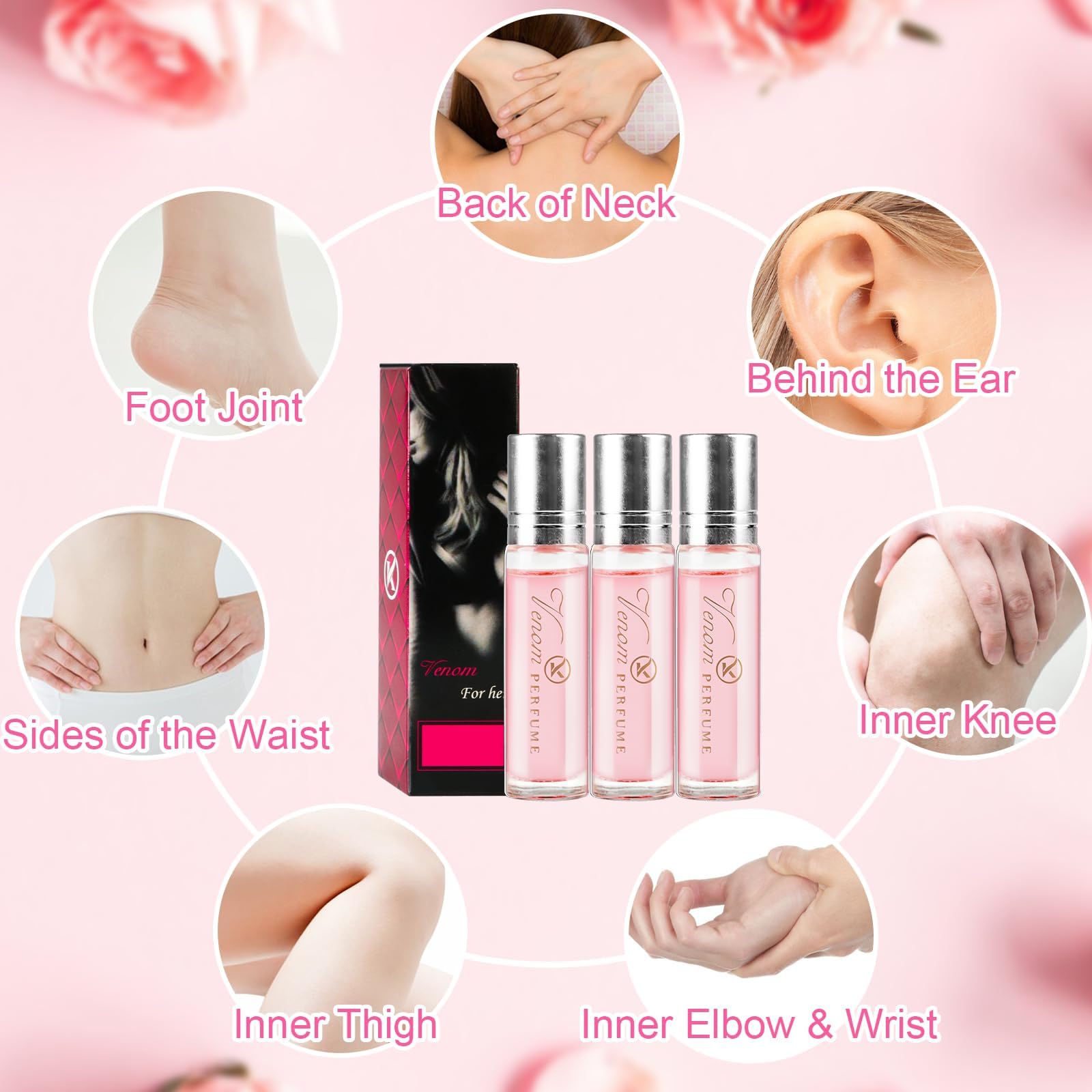 3pcs Pheromone Perfume for Women To Attract Men,Venom Pheromone Perfume,Roll-On Infused Essential Oil Perfume Cologne,10ml Concentrate Body Perfume Oil