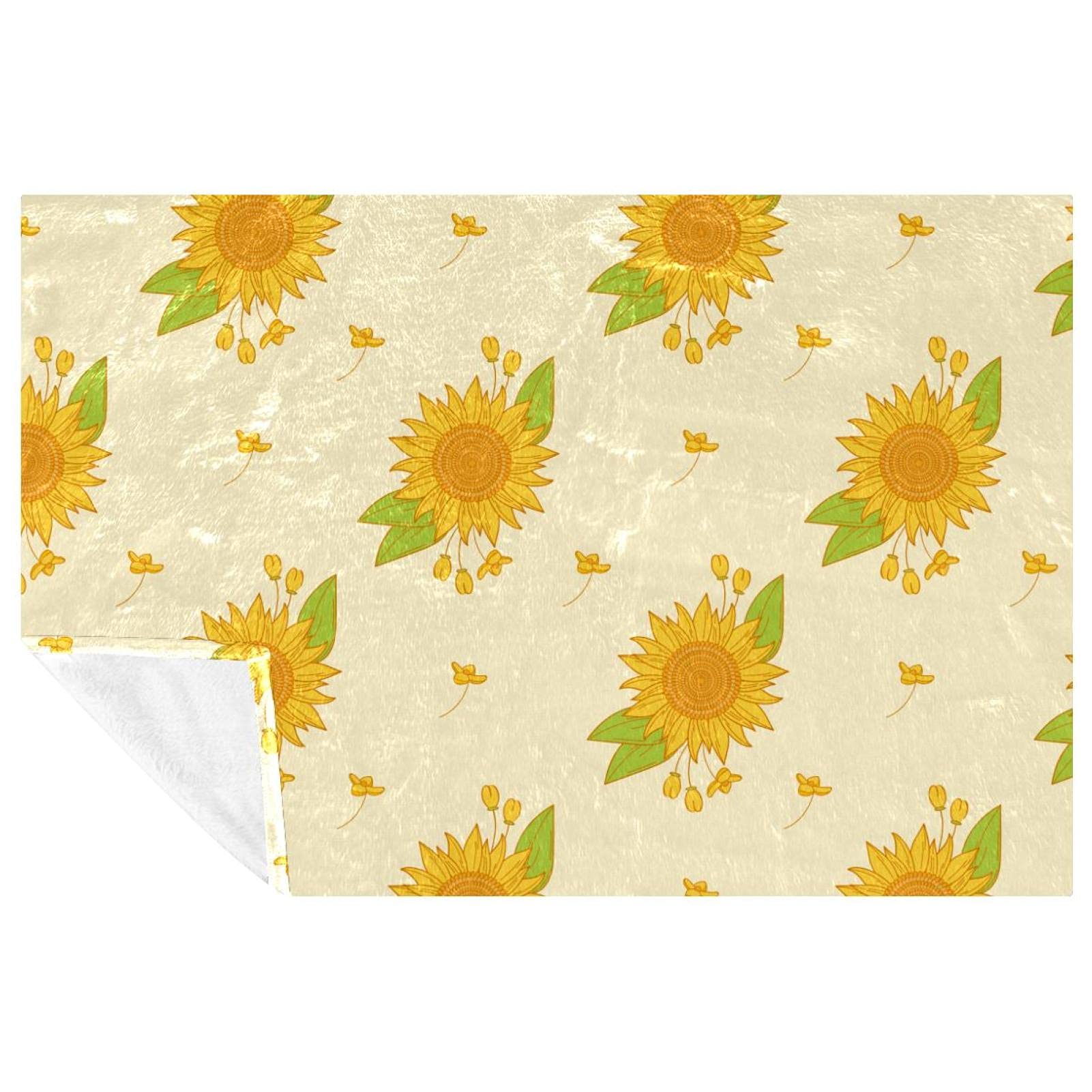 Couverture chaude de pique-nique et camping au motif tournesol
