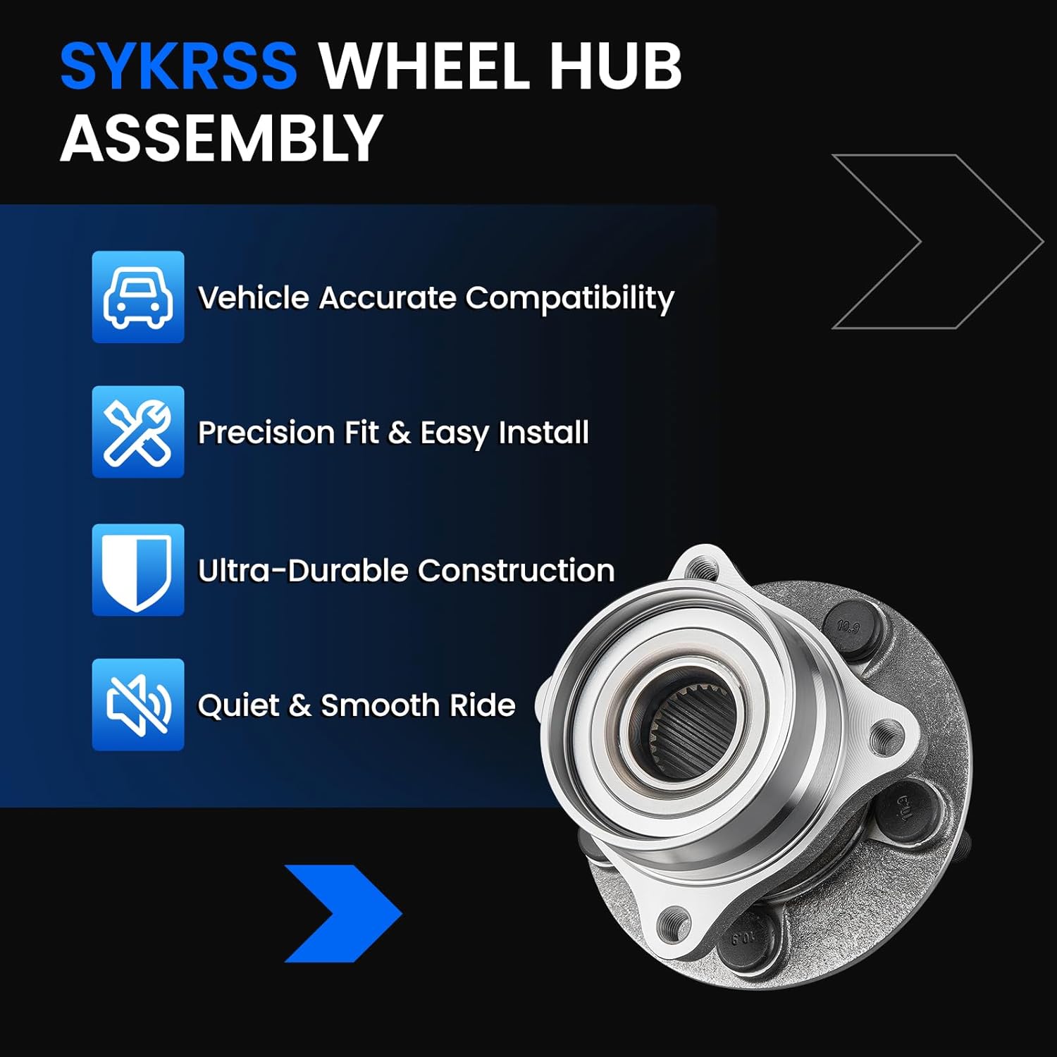 513265 Front Wheel Bearing and Hub Assembly Compatible with Toyota Prius 2004-2009 L4 1.5L ELECTRIC/GAS, Replaces 4351047010, HA590064, 5-Lug 2PCS