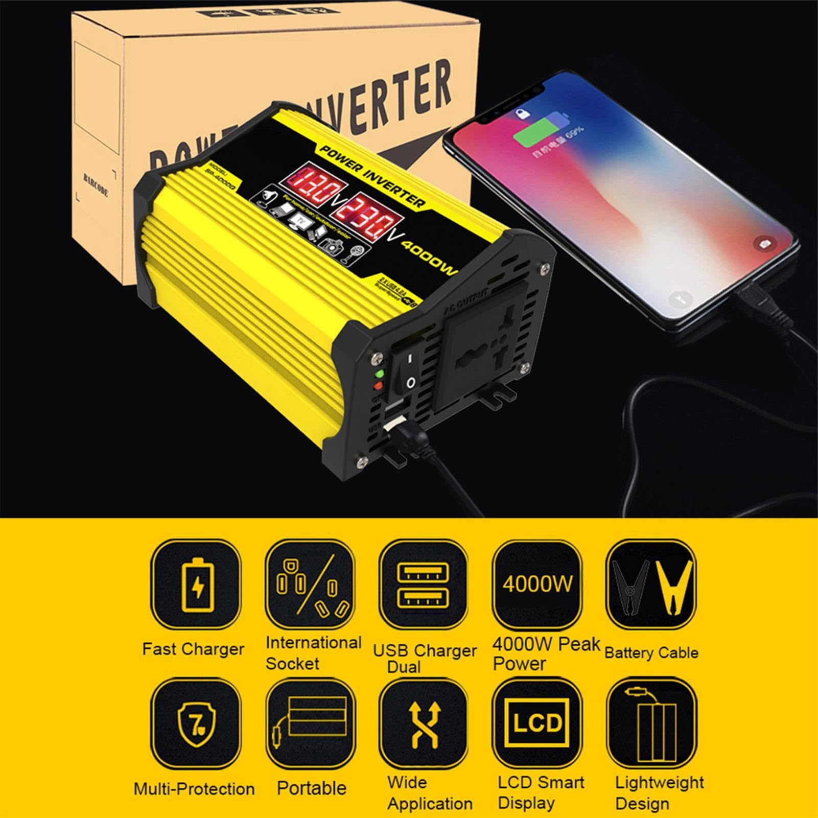 Kit pannello solare 12 Volt Completo 300 Watt Inverter Inverter