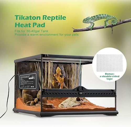 Miniatura 11 de Tikaton almohadilla de calor para reptiles, temperatura ajustable bajo el calentador del tanque para tanque de 38-76 litros/114-151 litros