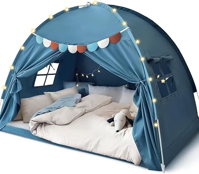 Full Size Bed Canopy for Kids, Toddler Bed Tent Privacy Floor Sleep Tents