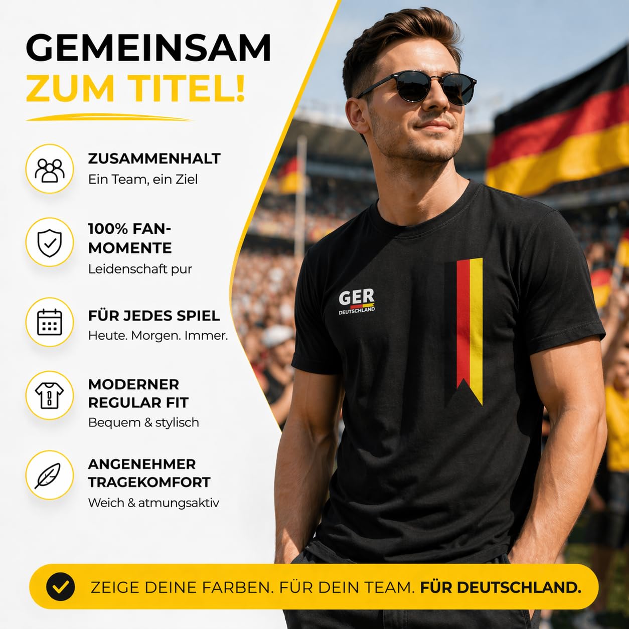 Maglia Germania Coppa del Mondo 2026 - per Uomo & Donna - per Il Campionato Mondiale di Calcio - Articolo da Tifoso Germany, Nero, M - 2