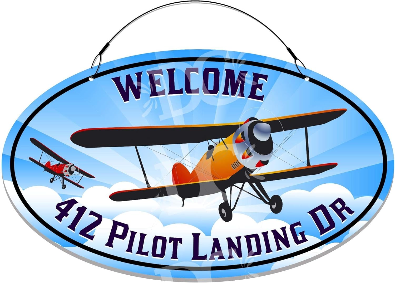 Pilots Landing Aviation Themed Home Address Large Size Welcome Sign