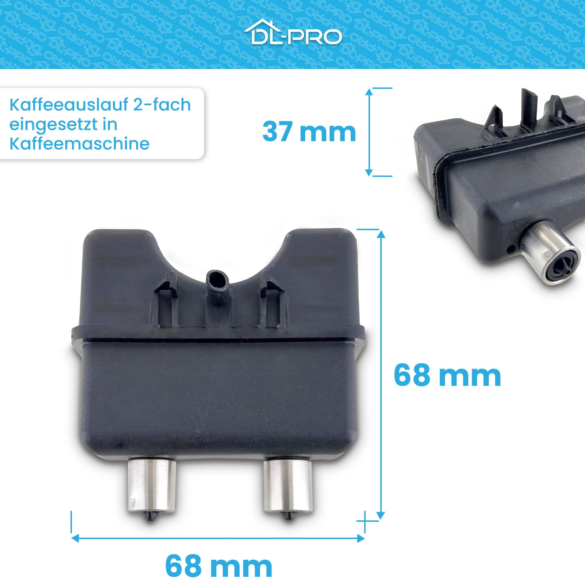 DL-pro Distribuidor de salida de café doble para cafetera Siemens Bosch EQ5 VeroCafe 00621811 621811, boquilla de salida negra
