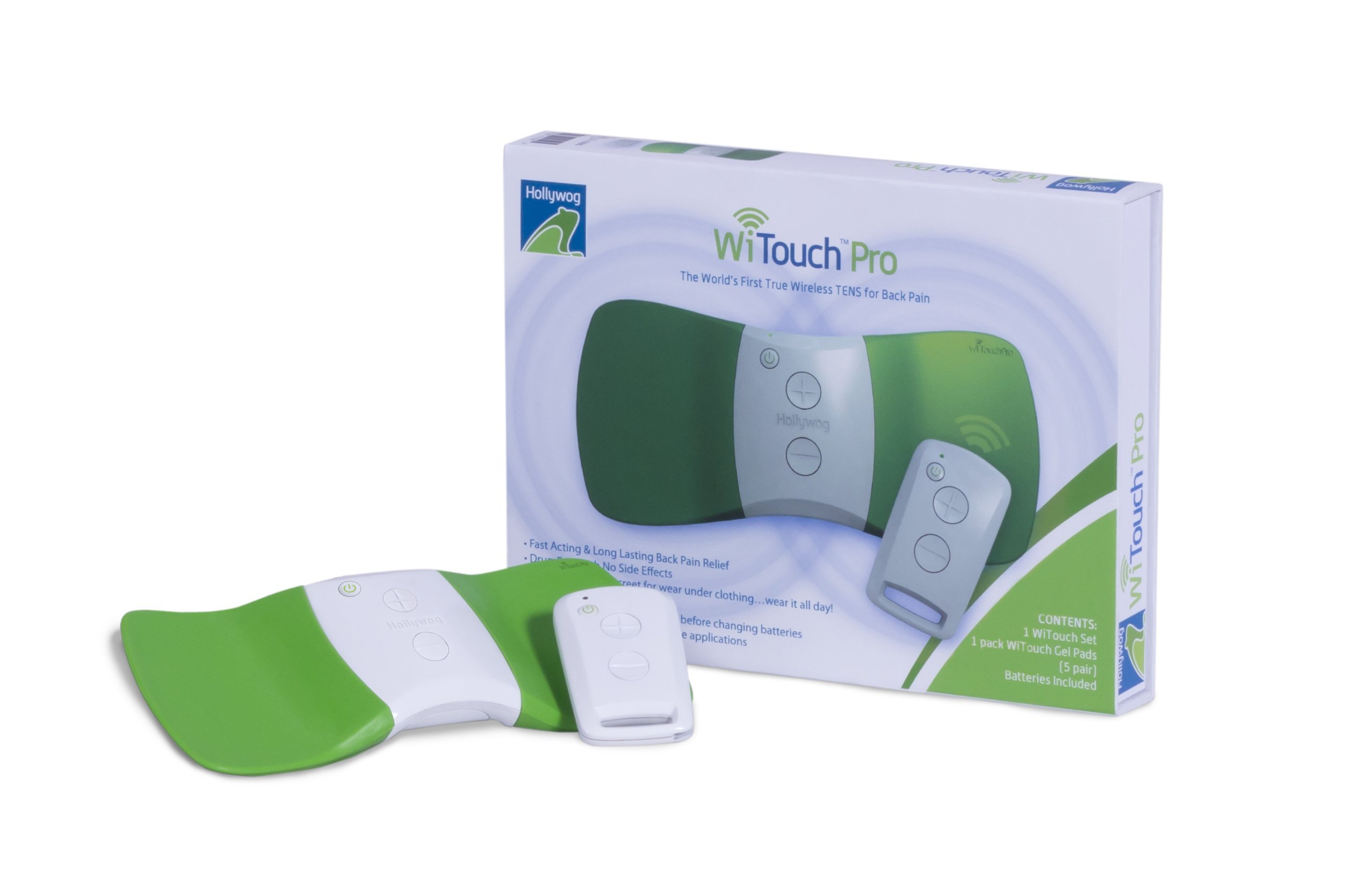 Wi Touch Tens Pro - Back Pain relief. Clinically proven - Portable Touch TENS Pro machine, attaches directly to your back without wires and is controlled by remote control.