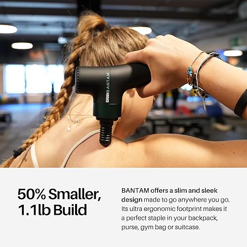 Miniatura 3 de Ekrin Athletics Bantam Mini pistola de masaje, masajeador muscular compacto de tejido profundo con velocidades ajustables y 4 accesorios, batería de