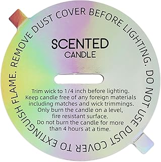 CandMak Candle Dust Covers, 160pcs Printed Holographic Candle Dust Lid with Pull Tab for Candle Making (2.625")