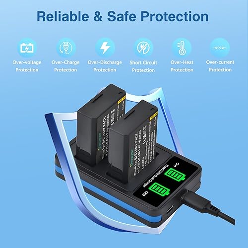 Miniatura 4 de Batería LP-E10 LP E10 paquete de 2 y cargador dual para Canon EOS Rebel T3 T5 T6 T7 T100 Kiss X50 X70 X80 X90 EOS 1100D 1200D 1300D 1500D 2000D