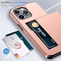 Vista 2 de GBEE Funda tipo cartera para iPhone 15 Pro Max (2 tarjetas), ultrafina, a prueba de caídas, resistente, a prueba de golpes, con borde de TPU, funda