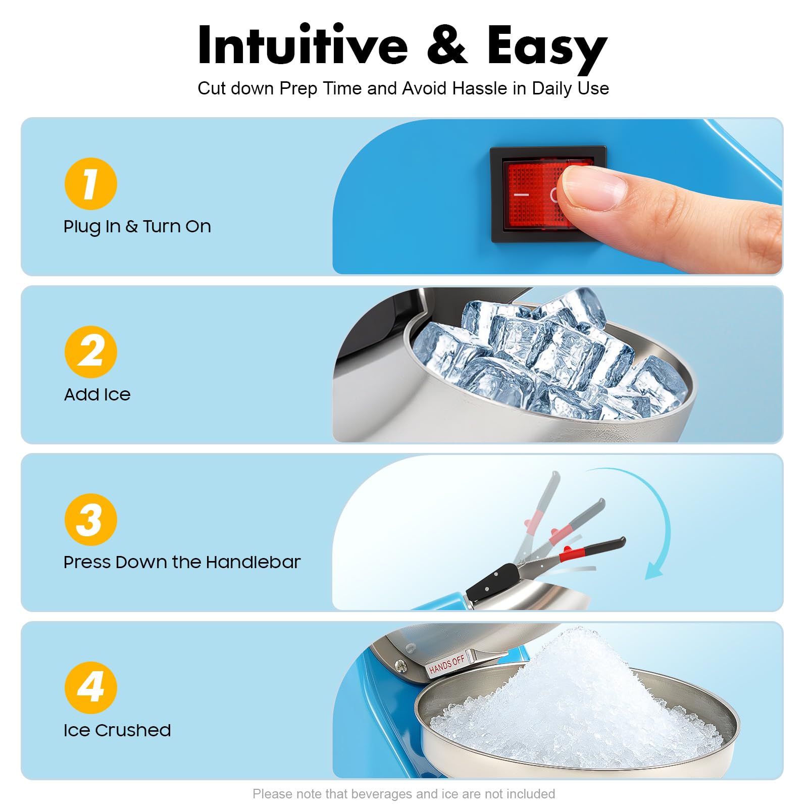 Tritatutto elettrico per ghiaccio in acciaio inox, capacità di ghiaccio tritato 65 kg/H, Ice Shaver macchina per neve per uso domestico e commerciale, raschietto per bevande fredde, frullati