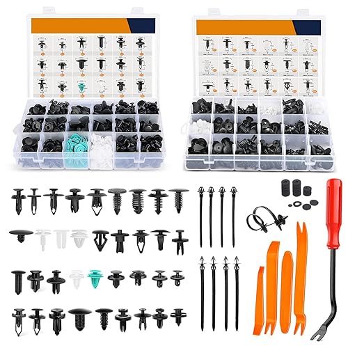 Miniatura 1 de Frokom Remaches de parachoques de nailon de 36 tamaños más populares, 820 piezas de clips de retención de empuje para automóvil, kits de sujeción