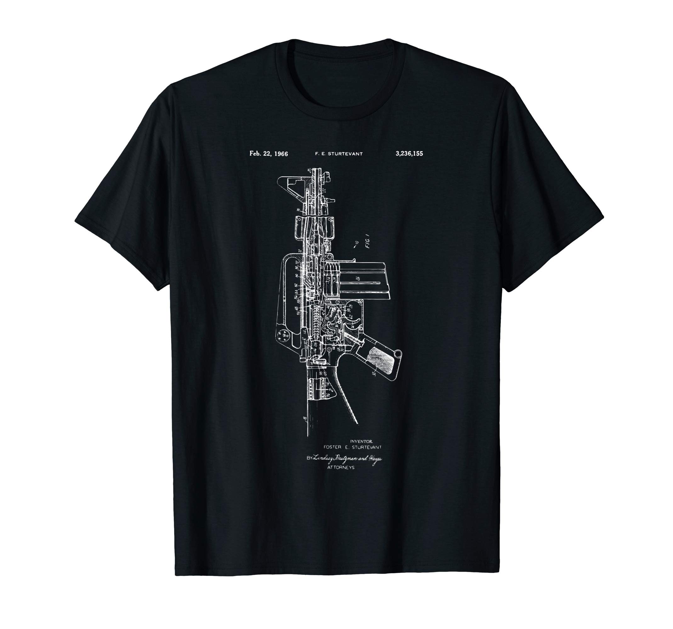 Rednecks stolze Country Nation DesignsM-16 Gun Patent Gun Military Country Firearm Second T-Shirt