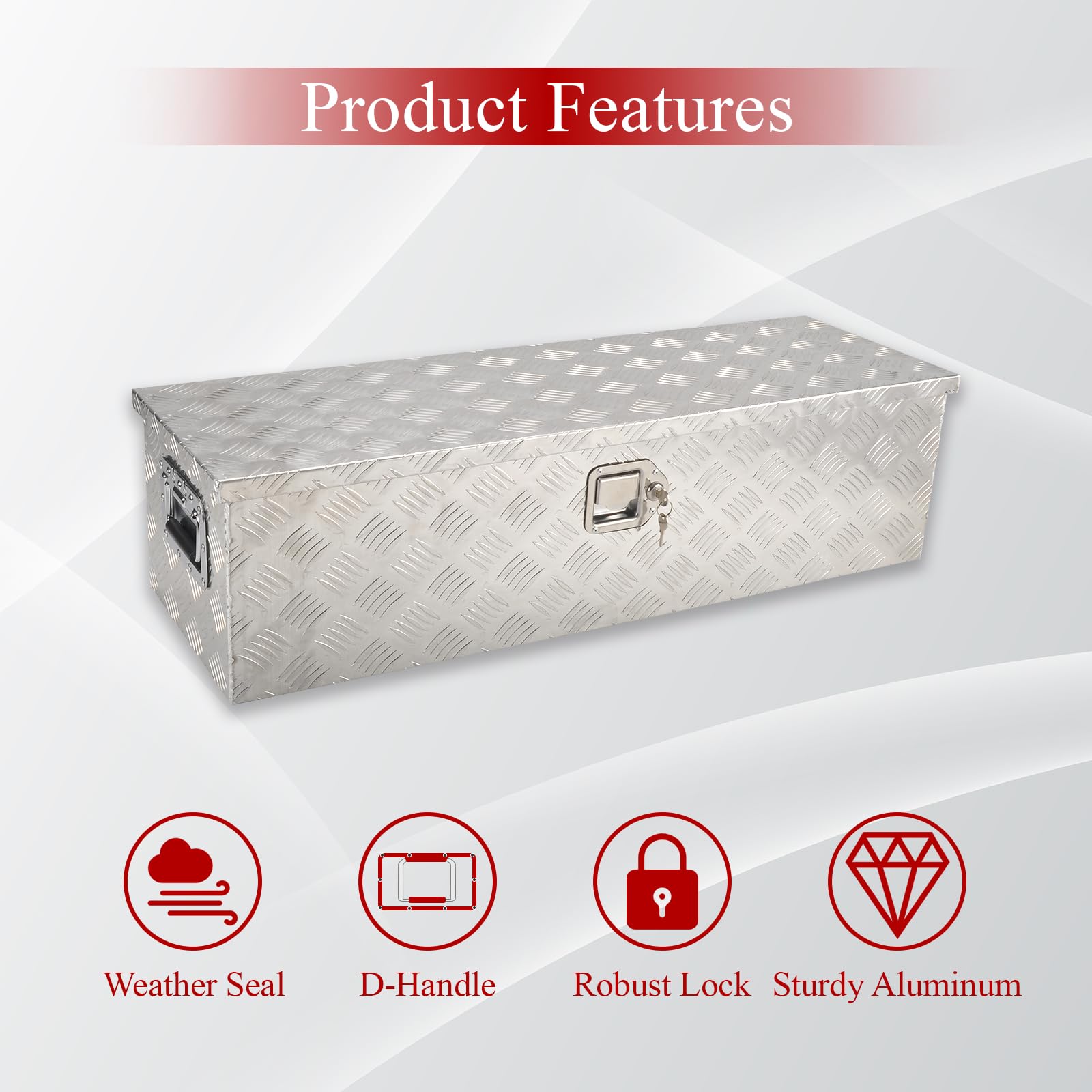 Aluminiowa skrzynka narzędziowa do ciężarówki, skrzynka narzędziowa, ciężarówka, przyczepa, skrzynia na klatkę piersiową, przyczepa, organizer do przechowywania podwozia, wodoodporny
