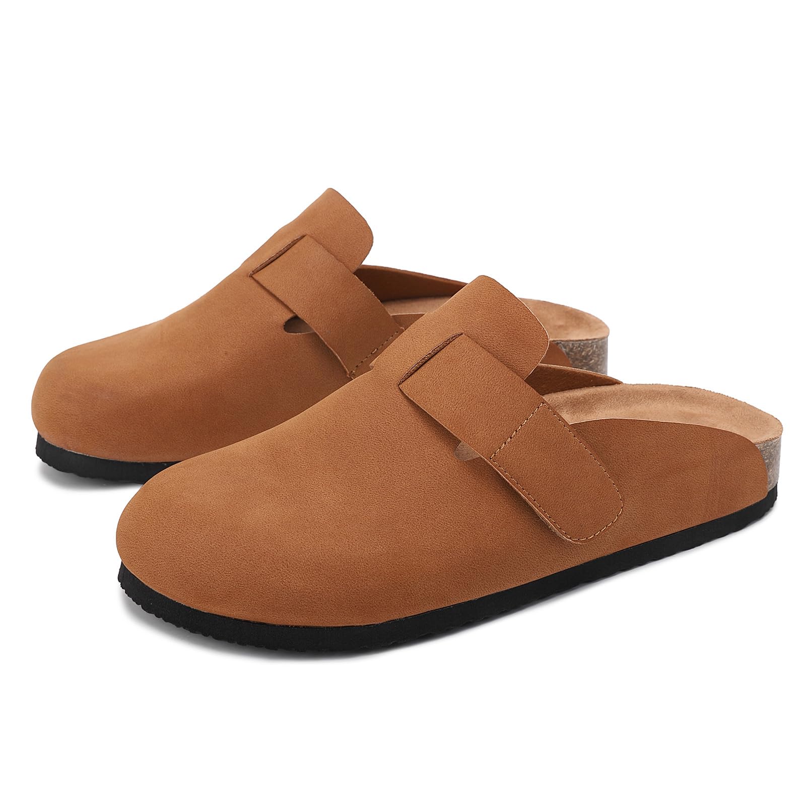 Mules et Sabots Femme Chaussons Cuir Fermé Sandales Confortable Pantoufles pour Intérieur et Extérieur EU36-41