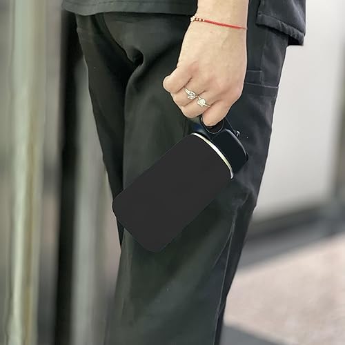 Miniatura 3 de LaserGram Botella de agua con tapa abatible de doble pared de 12 onzas con pajita, motocross, grabado personalizado incluido (negro)