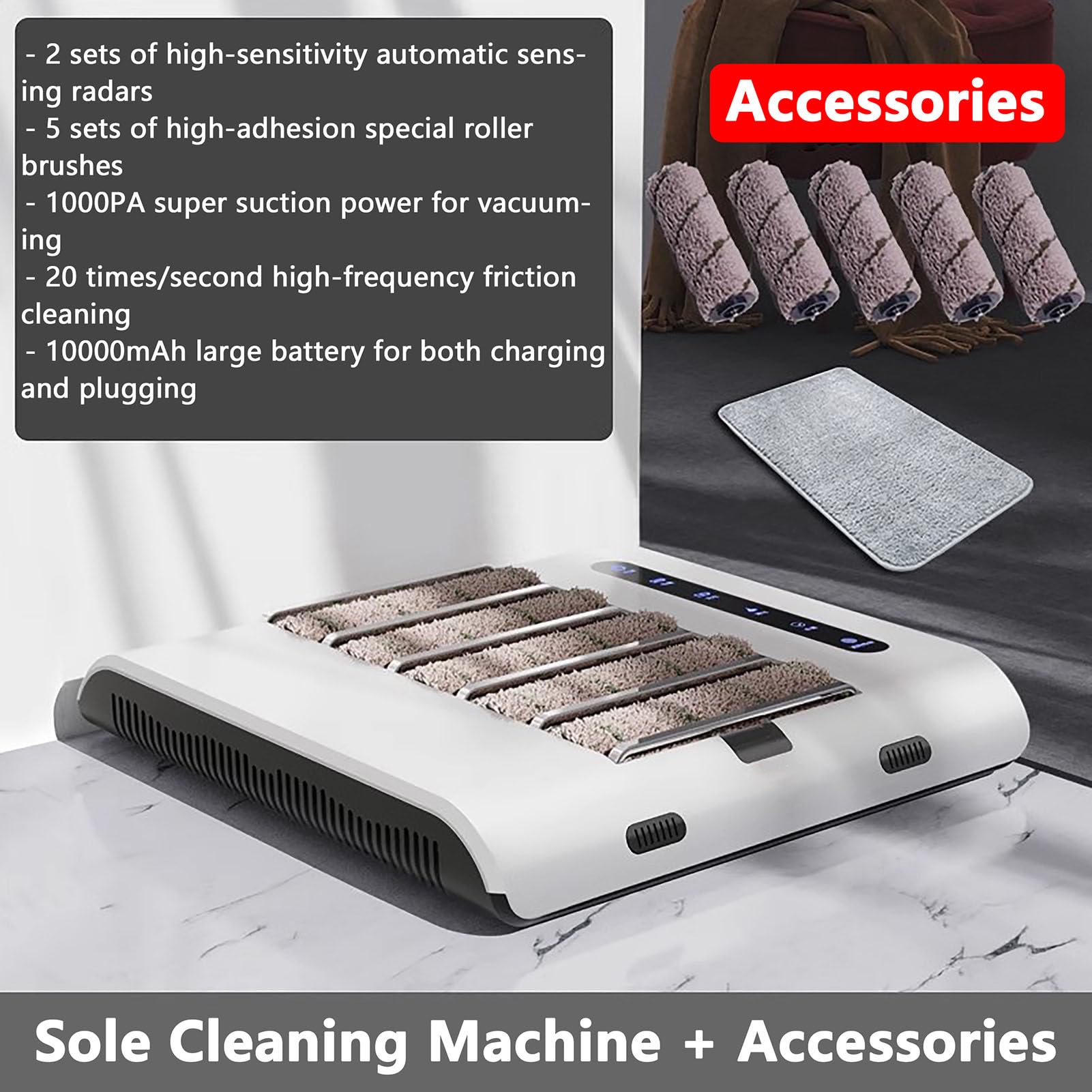 Kit per la Pulizia delle Scarpe, Macchina Automatica a Batteria per la Pulizia delle Suole, sistemas di Pulizia a Secco, Pulizia Rapida in 5 Secondi, per casa e Ufficio.