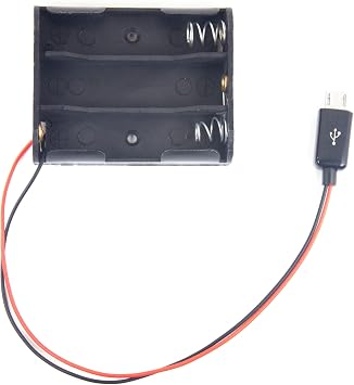 whiteeeen 3 x 1.5V AA Total 4.5v Battery Box Holder with USB Micro Socket for Raspberry PI Zero or Microbit