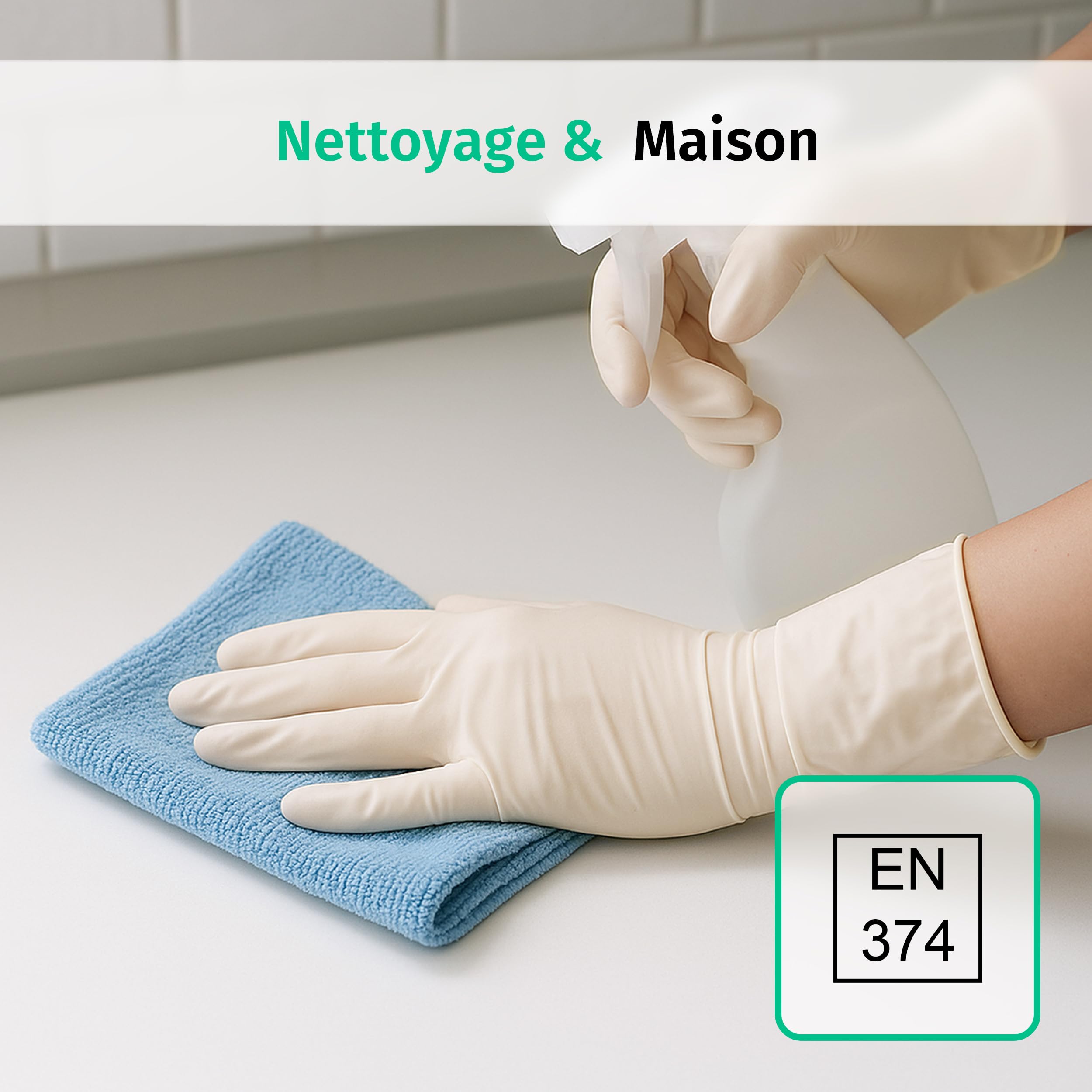 Guants en latex, 1000 pièces 10 boites (S, Blancs), Gants d'examen jetables, sans poudre, médicaux, articles sanitaires pour le nettoyage des cuisines, la préparation des aliments, à usage unique, non