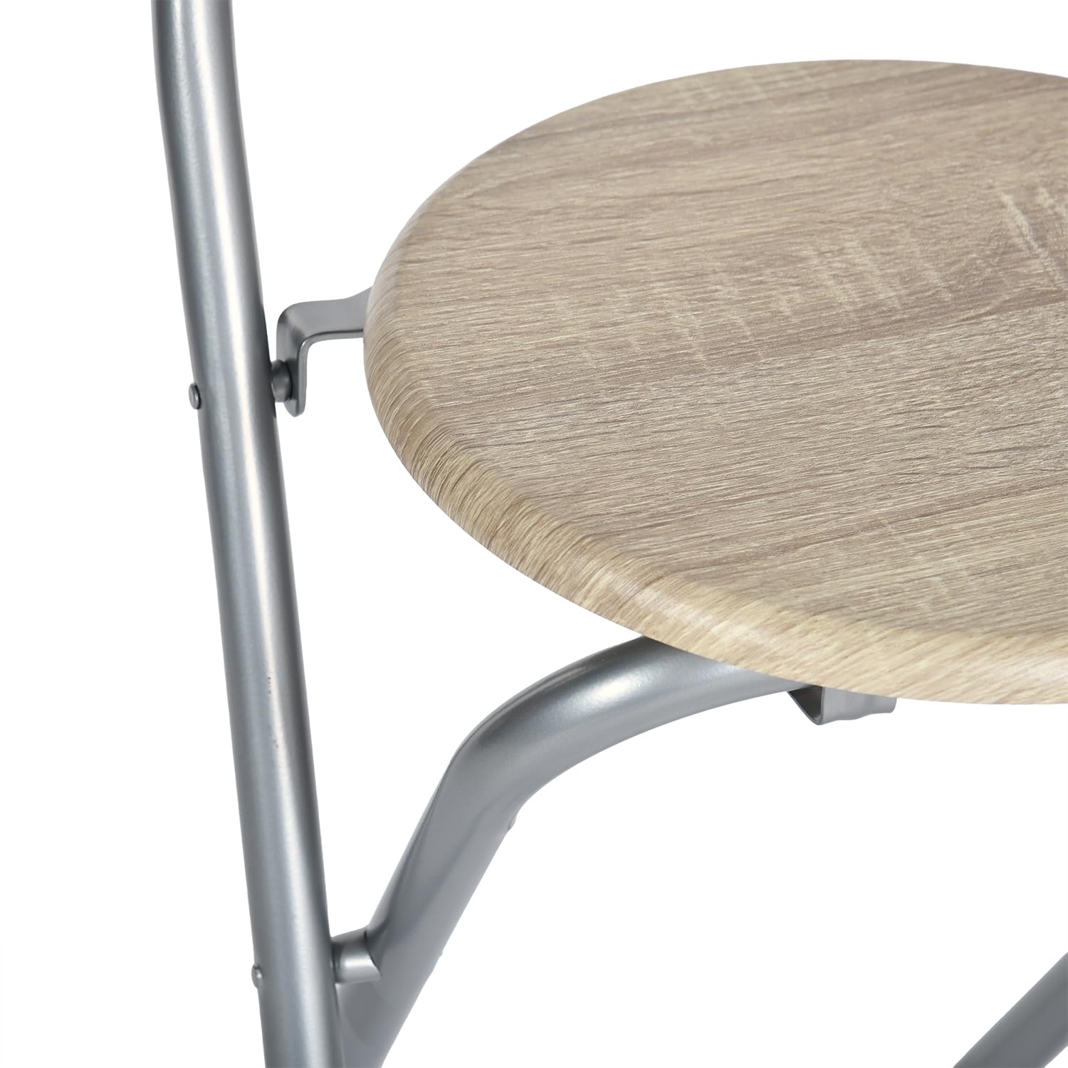 Taburete plegable, taburete de bar plegable con respaldo, taburete de metal con asiento redondo de PVC, silla de bar, silla de bar, taburete de restaurante, cocina, salón, cocina, ahorro de