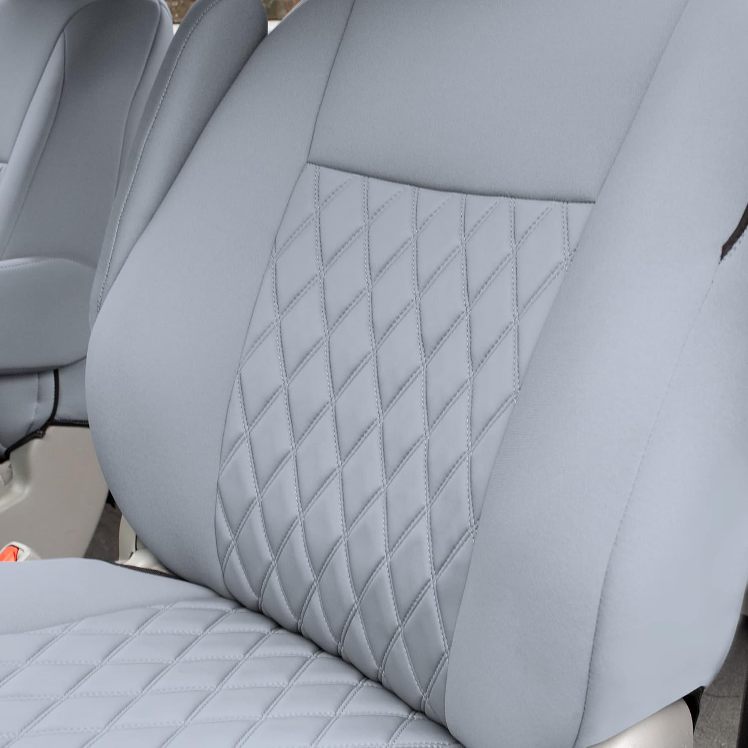 FH Group Custom Fit Car Seat Covers Specifically Made for 2011-2020 Toyota Sienna 7 Seater with Ultraflex Neoprene Water Resistant Automotive Seat Covers - 2nd Row Solid Gray