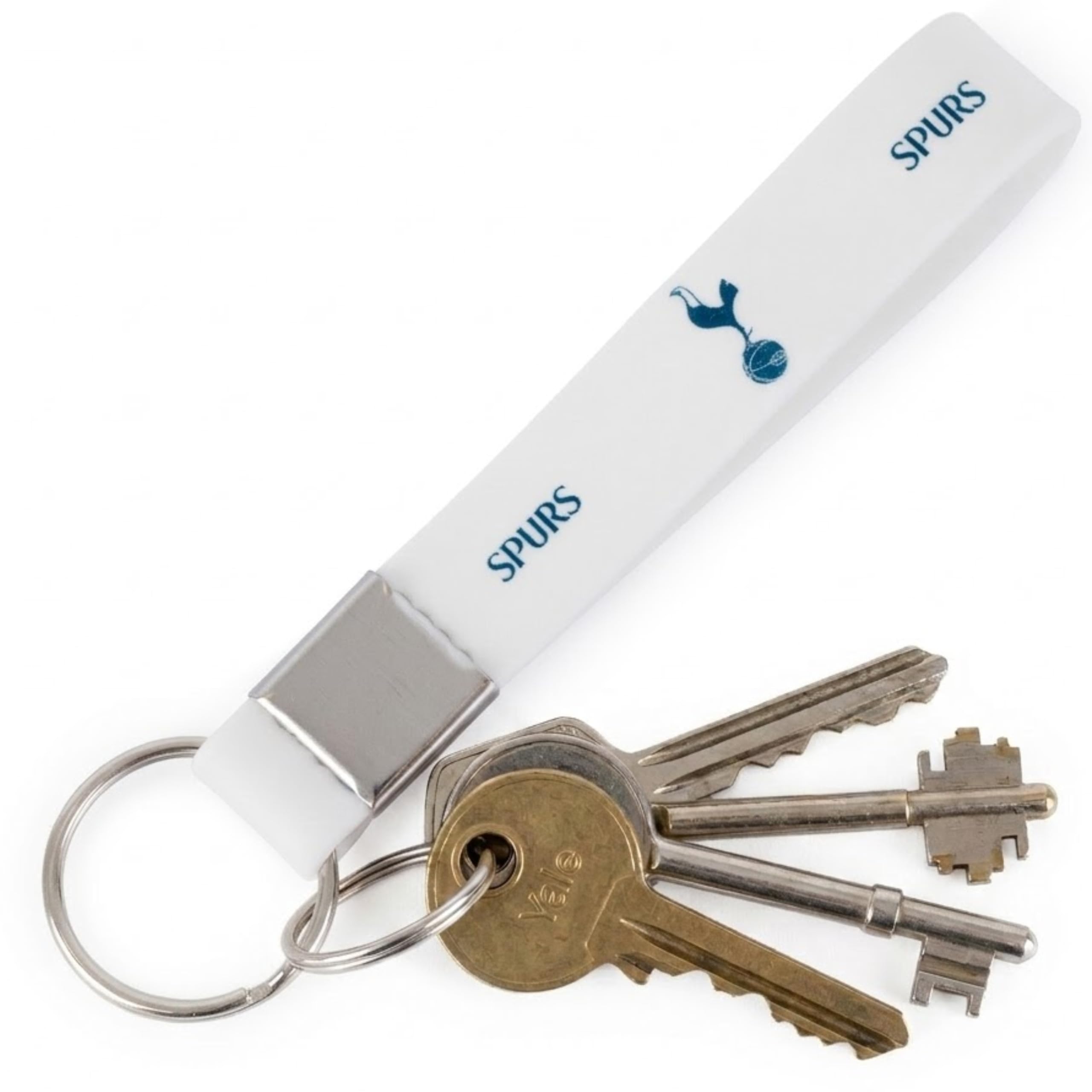 Official Tottenham Hotspur F.C. White Silicone Keyring - Official Merchandise For Fans of the North London Club | Accessory for Fans