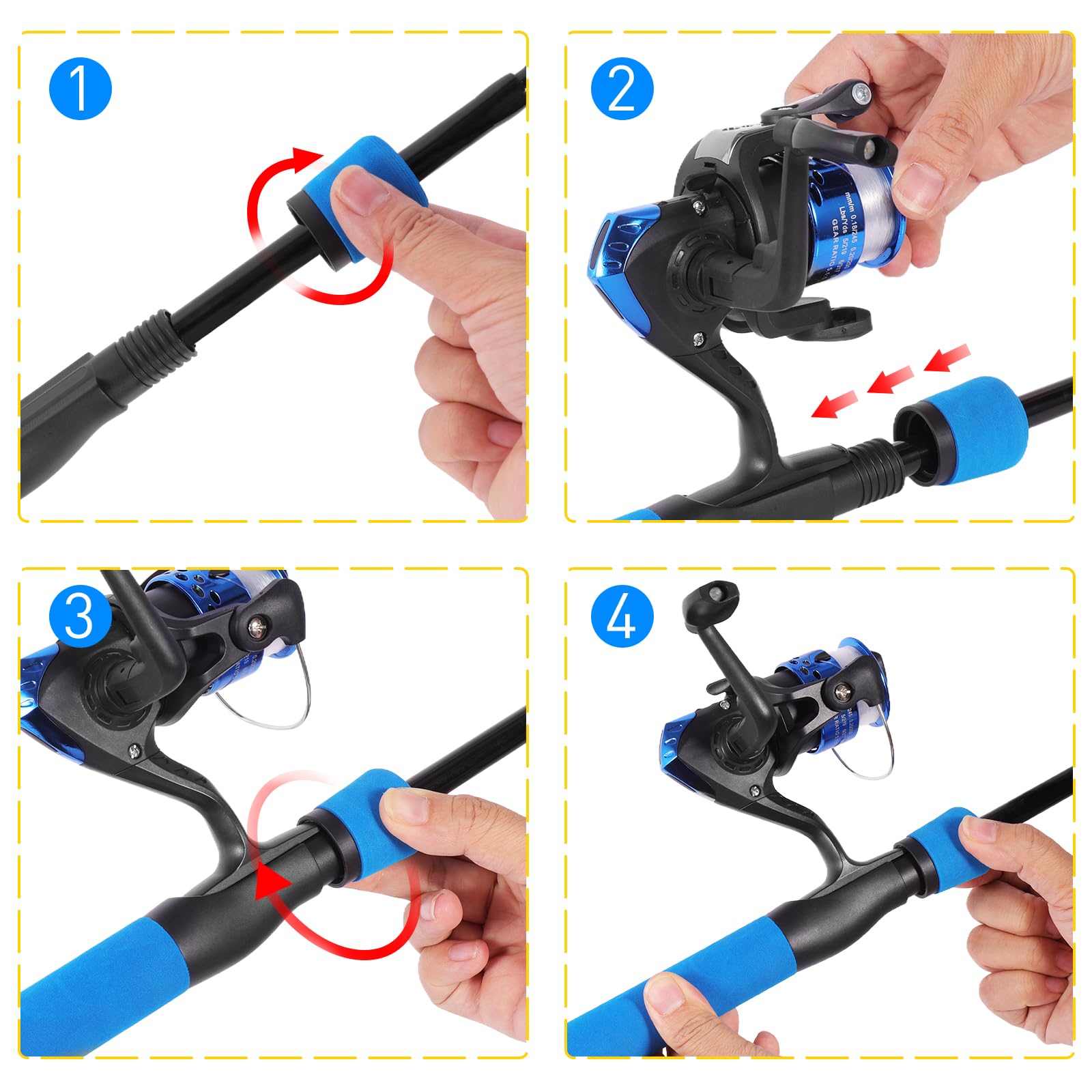 Canne à pêche pour Enfants, 1.5M Combo télescopique Canne et Moulinet pour débutants avec Moulinet Spincast,Cadeaux d’équipement de pêche pour garçons, Filles, Tout-Petits