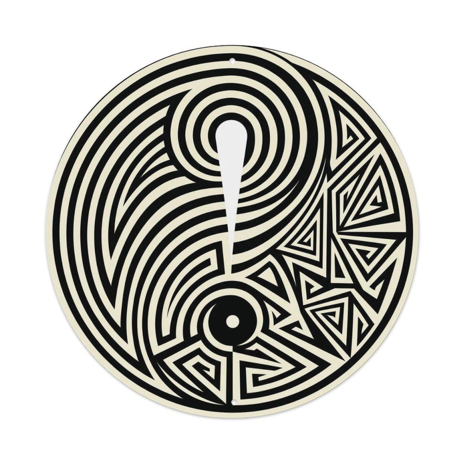 Taoist Philosophy Yin Yang Creation Zen Sacred Diagram Metal Tin Sign Plaque Wall Decor for Cafe, Man Cave, Club Bar, Office, Home Garden Round Metal Poster 8x8Inch