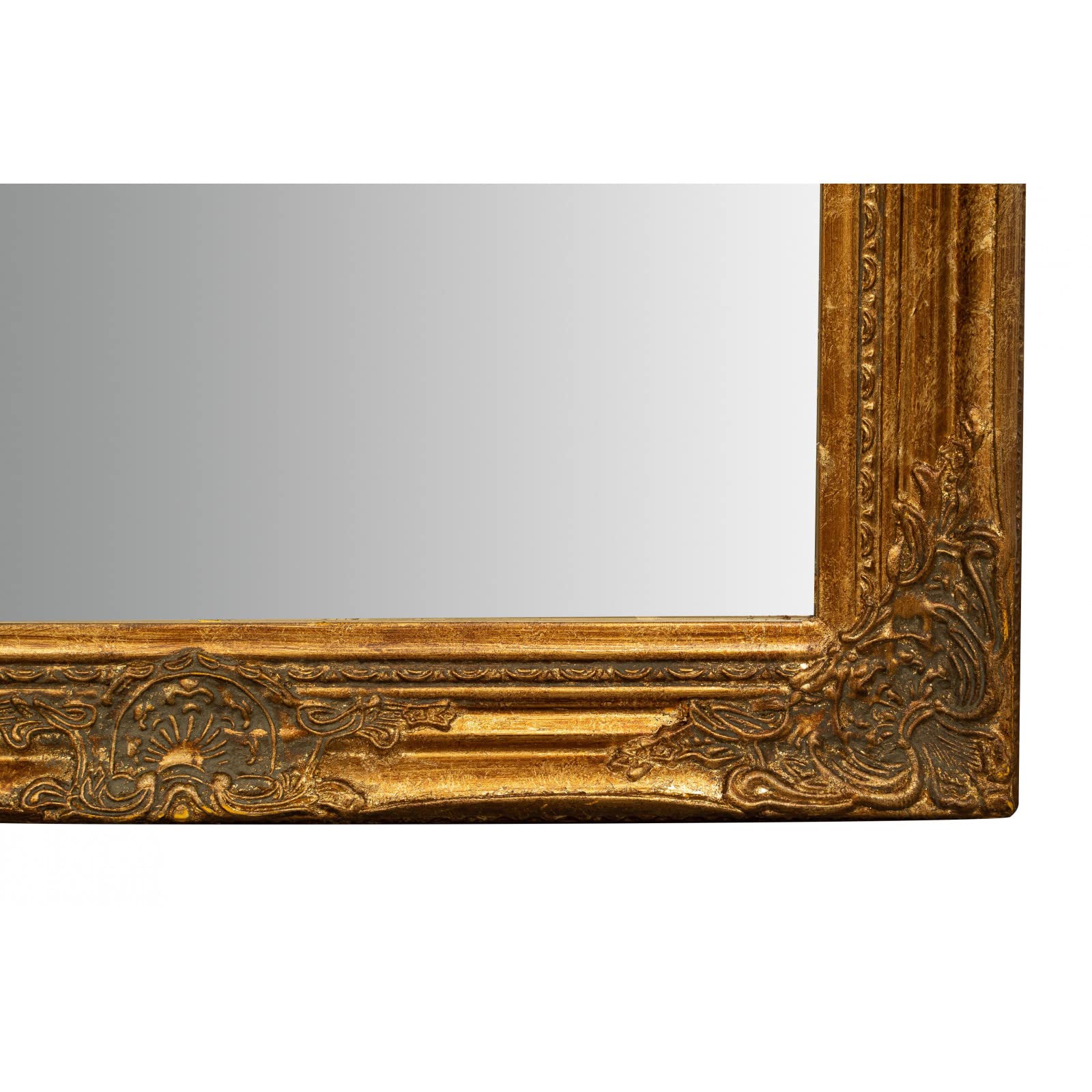 Biscottini specchio da parete bagno e camera 62x92x5 cm | Specchio ingresso da parete con ganci | Specchio oro