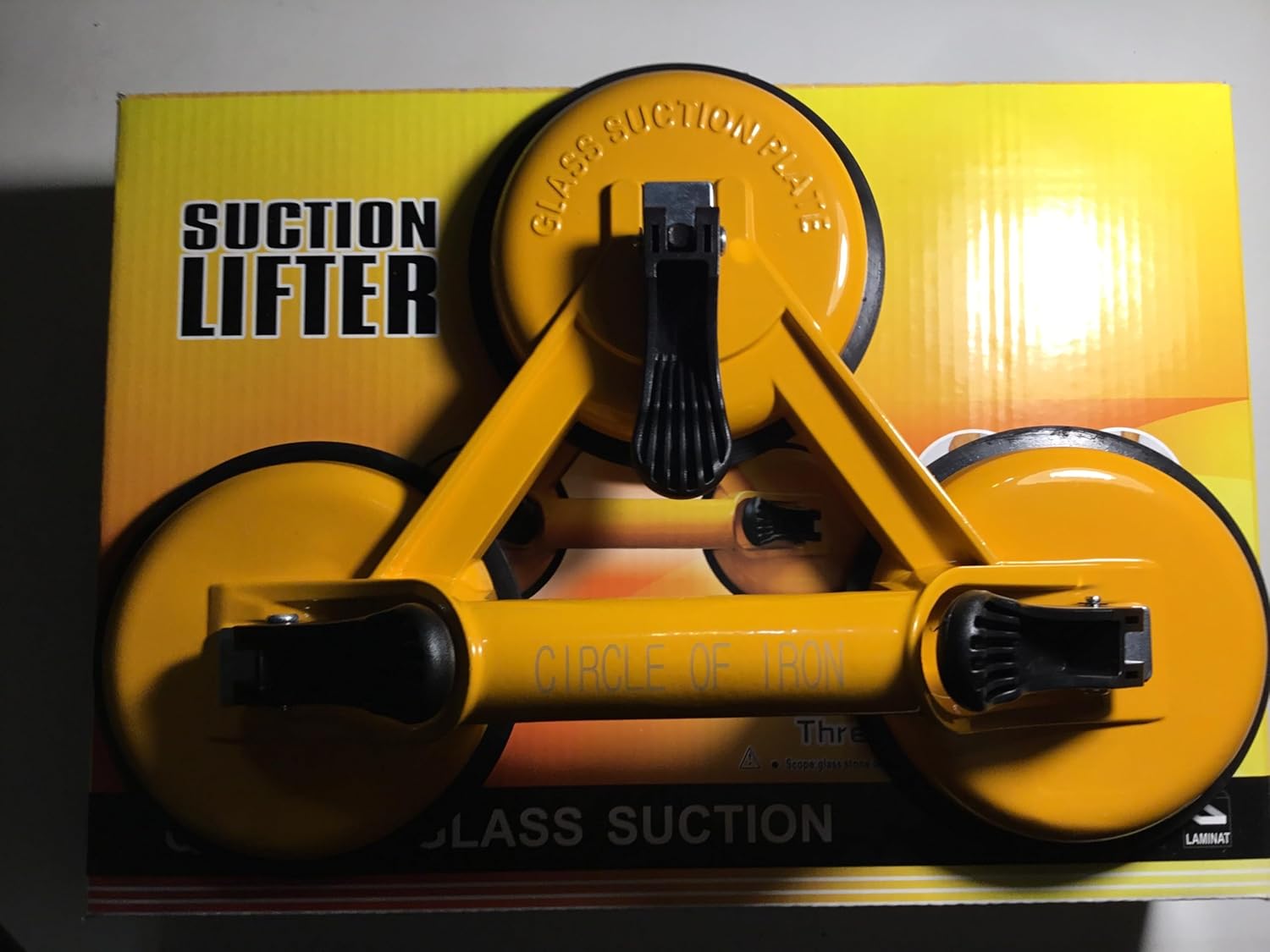 CIRCLE OF IRON - 3 SECTION VACUUM SUCTION CUP FOR GLASSES - Heavy Duty Alminimum Plate Handles Which Hooks To Move Glasses - To Move Tiles - Floor Gap Fixer etc - Image 2