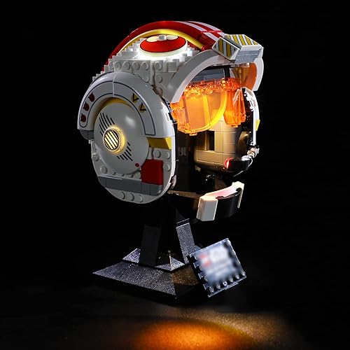 Miniatura 6 de Kit de iluminación de luz LED para Lego 75327 Star Wars Luke Skywalker modelo de bloques de construcción de casco rojo (solo luces, sin juego de