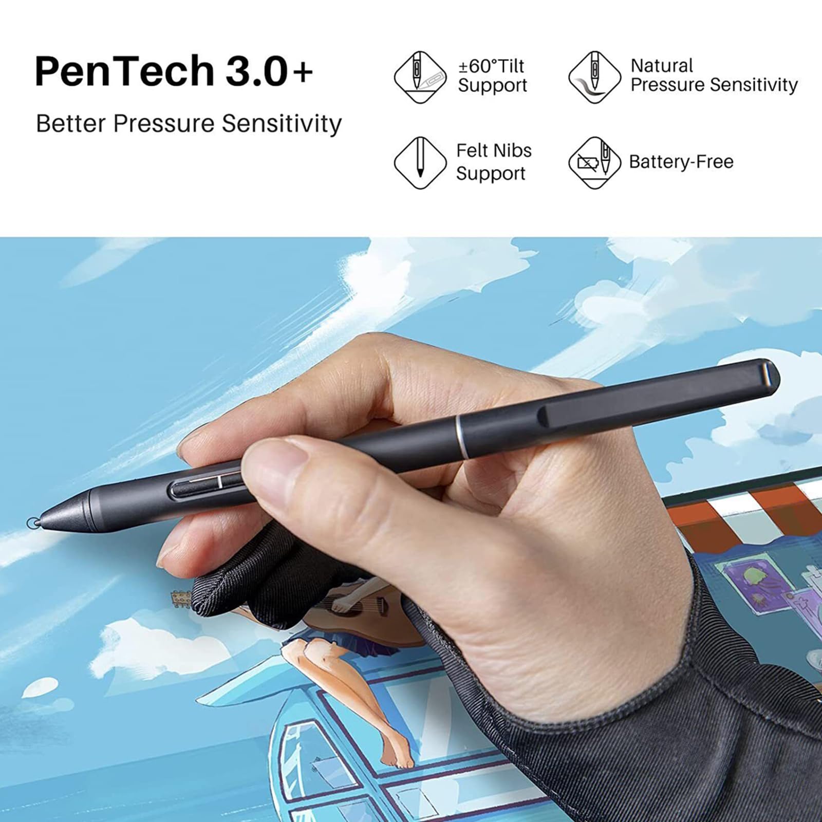 Feiner, präziser Eingabestift mit glatter Spitze für den kapazitiven Bildschirm PW550S, kapazitiver Stift, batterieloser Ersatz Eingabestift