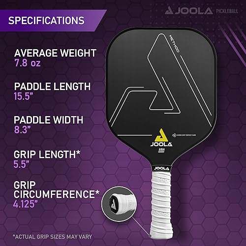 Miniatura 5 de JOOLA Method Pickleball Paddle with Textured Carbon Grip Surface Technology for Maximum Spin and Control - Polypropylene Honeycomb Core Pickleball