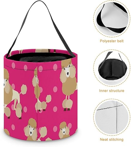 Miniatura 4 de Caniche Dog Halloween Trick or Treat Party Favor Bolsas de mano Cesta de caramelo Reutilizable Cubo Portátil