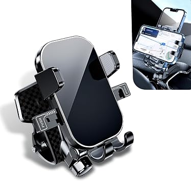 Car Phone Holder, Center Console Navigation Holder, Universal Adjustable Swivel Bracket, Compatible with 4-7 inches Cell Phones Black