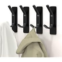 WUIVIUT Self Adhesive Hook, Bathroom Hooks for Towels, Sticky Hooks for Robe, Coat Hooks in Shower WallGold, 4 Pack
