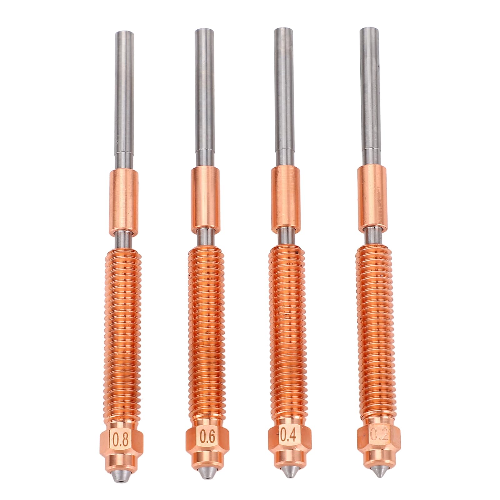 Kit de Boquilla de Acero Endurecido, Boquilla de Impresora 3D Bimetal de la Boquilla de Desconexión Rápida Tubería de Extremo Caliente 0.2 0.4 0.6 0.8 Mm para K2 Más
