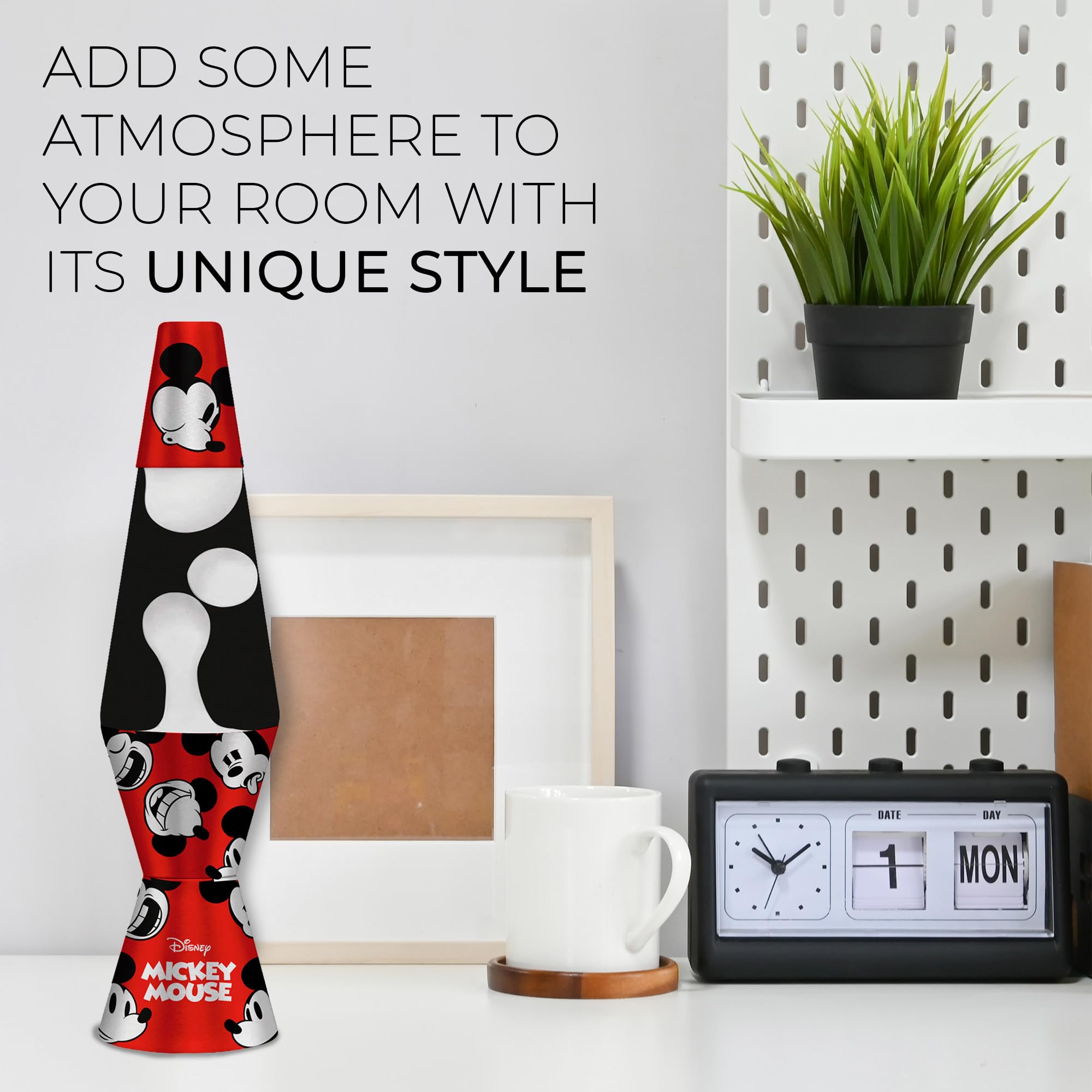 WONDEE Disney Lámpara de Lava Mickey Mouse, Lámpara Lava Niños y Adultos de tus Personajes Favoritos, Decoración Habitación Mickey Mouse, Cosas/Regalos Disney Infantiles Originales