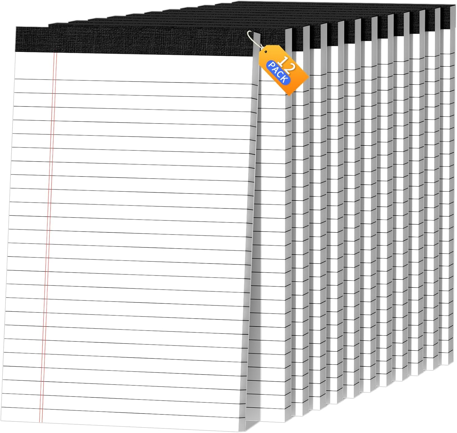 5x8 Legal Pads Writing Pad Note Pads, 24 Pack College Ruled Lined Paper Pad, White Perforated Notebook, Premium Notepads for School Office Home, 30 Sheets/Pack
