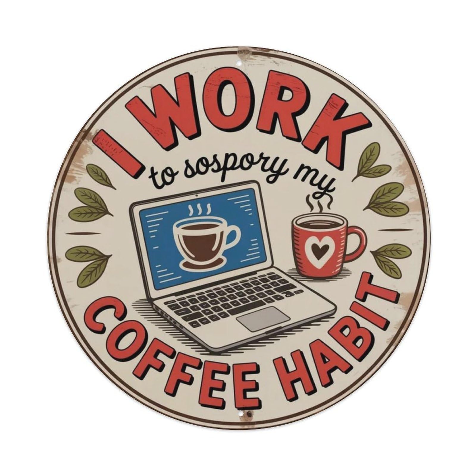 Commute Coffee Metal Tin Sign Plaque