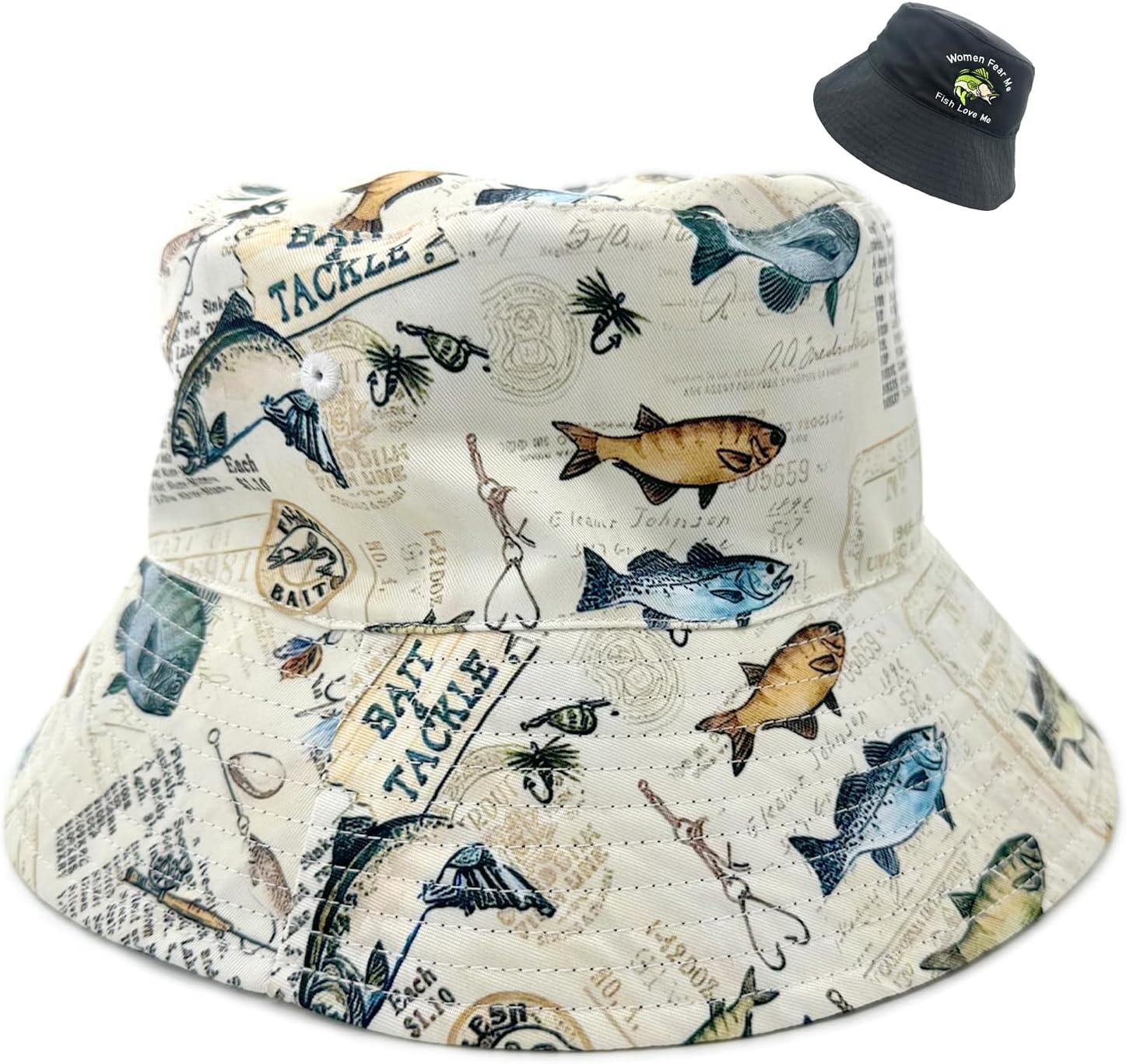 Fishing Bucket Hats Reversible Funny Fishing Hats for Men Embroidery Fisherman Hat Beach Sun Hat Summer Outdoor Unisex