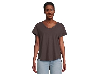 Mod-o-doc V-neck Short Sleeve T-Shirts With Curved Hem Women