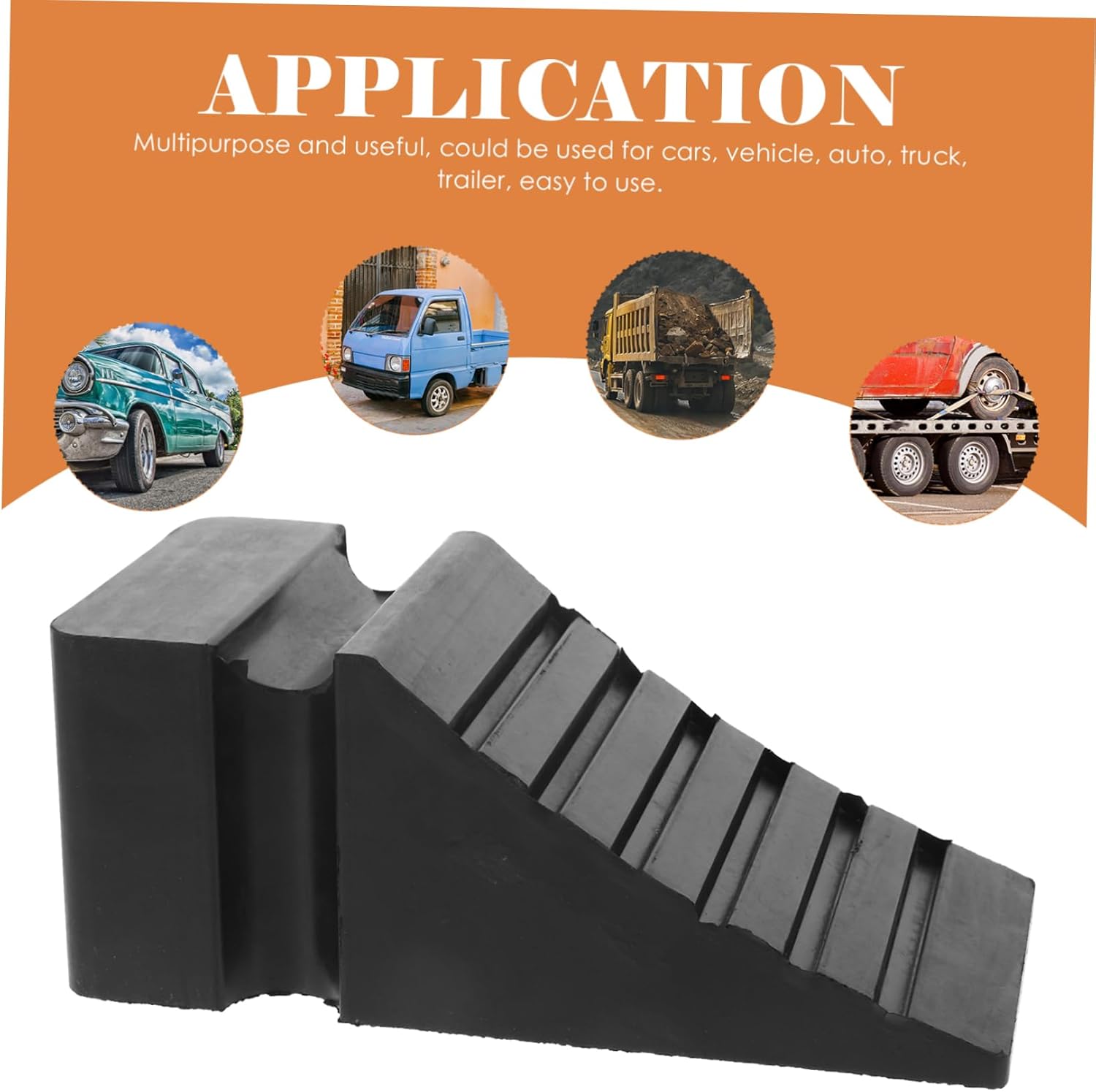 Portable Tire Wheel Chock Car Stopper Anti-Skid Feature for Trucks and Cars Compact and Lightweight Wheel Chock for Stopping on Slopes