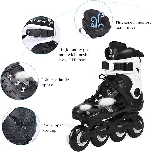 Miniatura 2 de Patines en línea para hombres,Rodamiento ABEC-7,Ruedas 85A,Patines en línea de fitness para mujeres adultas para unisex