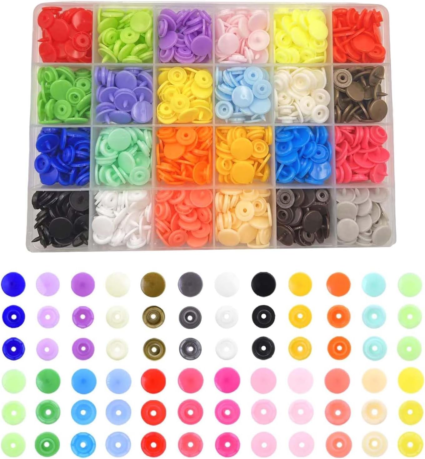 150 Sets 12mm T5 Snap Fasteners, 15 Assorted Color No Sew Plastic Buttons, Resin Snaps Fasteners Buttons Kit with Press on Snap Tool Pliers for Jackets, Jeans, Belts, Hats, Clothing, Bags & DIY Crafts