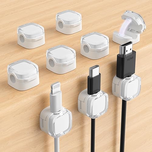 Clips magnéticos para cables, gestión de soportes de cables ajustables, organizador de alambre adhesivo para el hogar, oficina, escritorio,