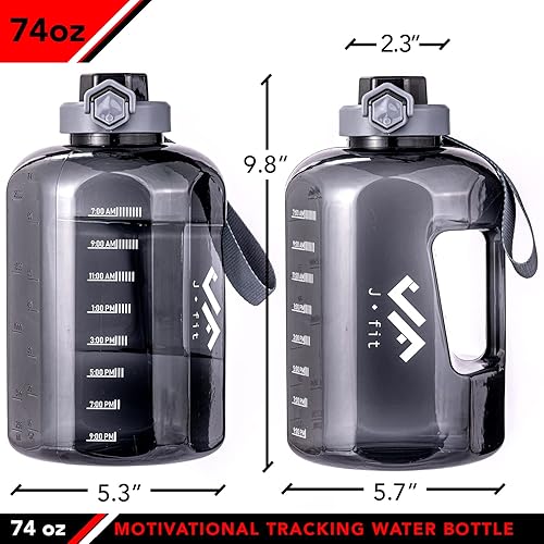 Miniatura 10 de JFIT Botella de agua de plástico, 44 onzas, azul