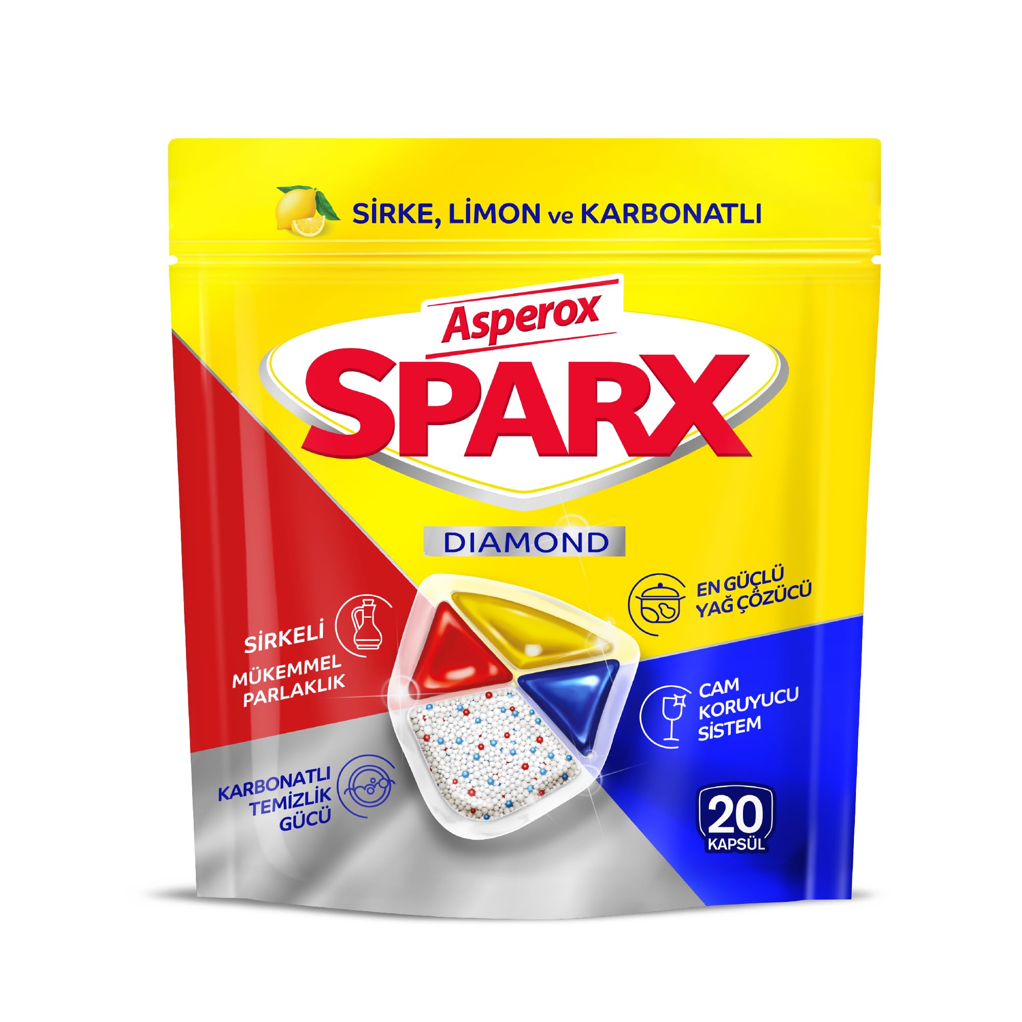 Asperox Sparx Bulaşık Makinesi Kapsülü 20'li (7 paketi)