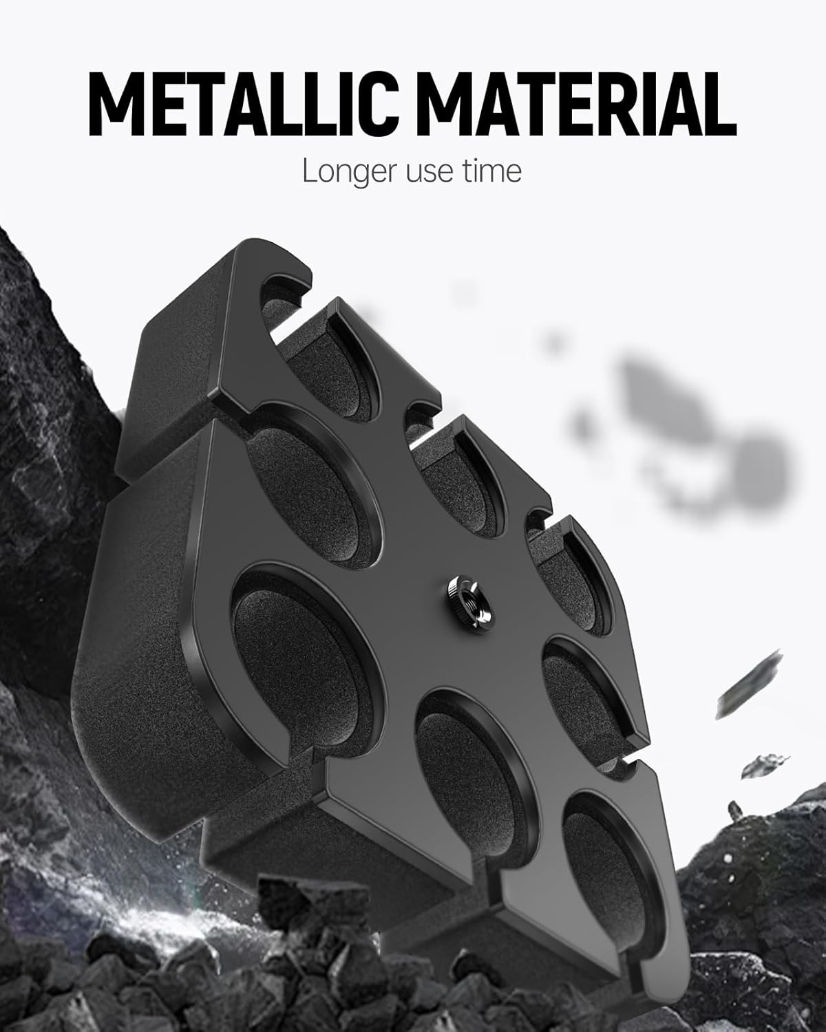 Multi Microphone Holder (Aluminum) for Handheld Dynamic, Wired and Wireless Mics storage, Square Tray Attachment holds up to 8 mics On Stage Organizer and Display